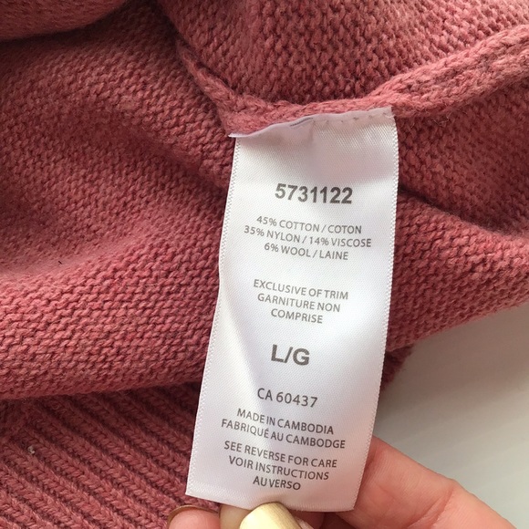 Wool blend Sunice Stormpack dusty pink Fair Isle sweater sz L - Picture 5 of 8